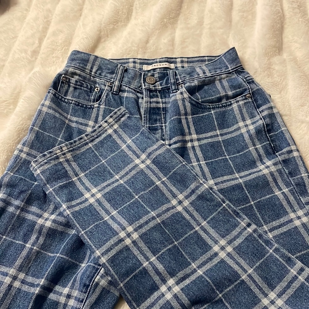PACSUN DAD JEAN PLAID SIZE 24